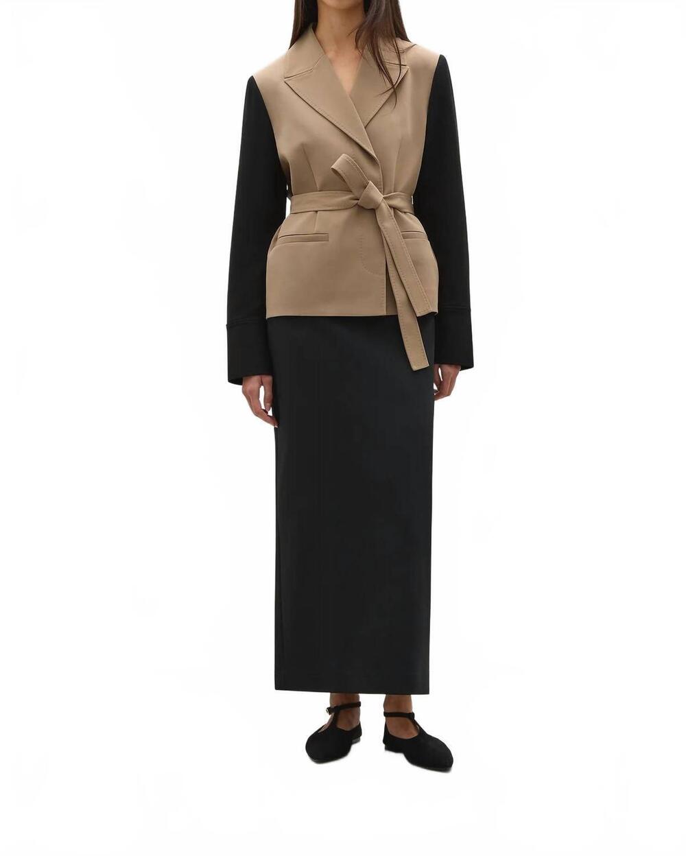 NEW A.EMERY harvey contrast sleeves jacket in fawn